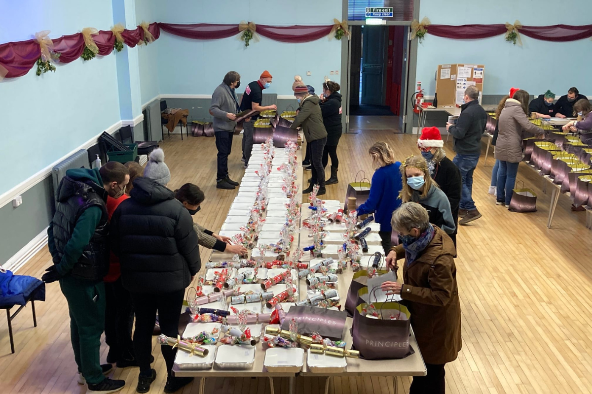 Christmas Day: Volunteers package up deliveries